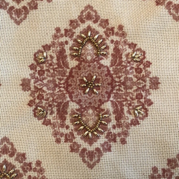 REUSABLE TOTE, Gold Beaded, Polyester, New - Picture 3 of 12